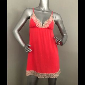 Victoria’s Secret cotton blend babydoll in coral and beige